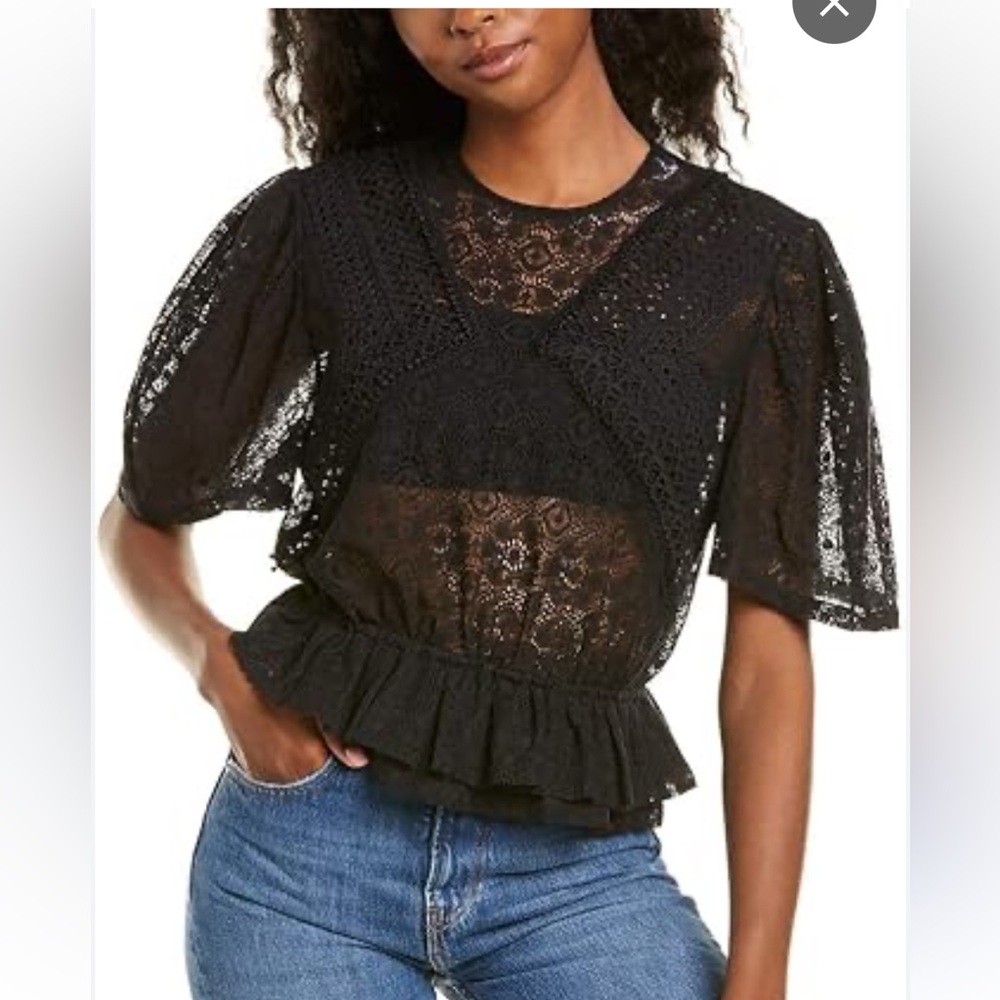 IRO steela top lacey black top